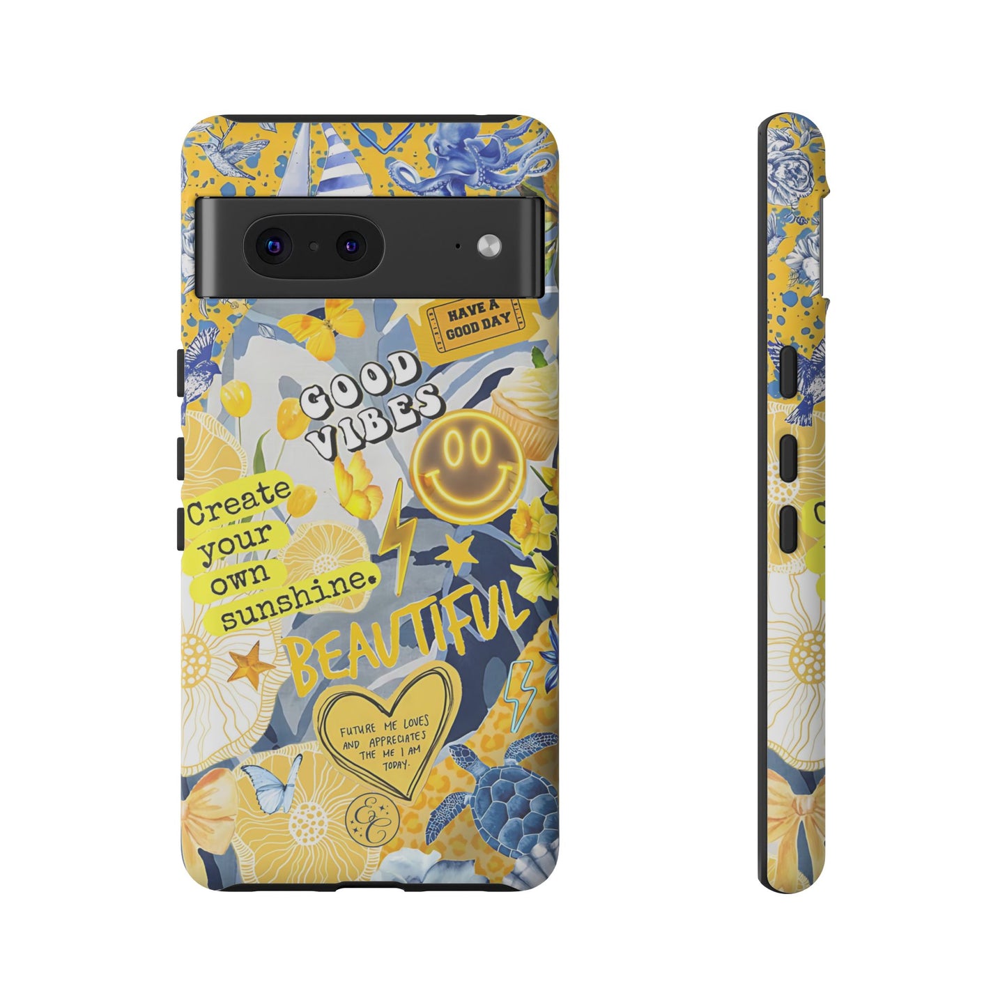 Yellow and Blue Collage Tough Phone Case