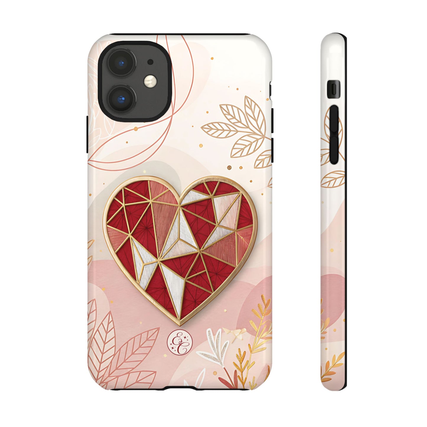 Geometric Heart Tough Phone Case