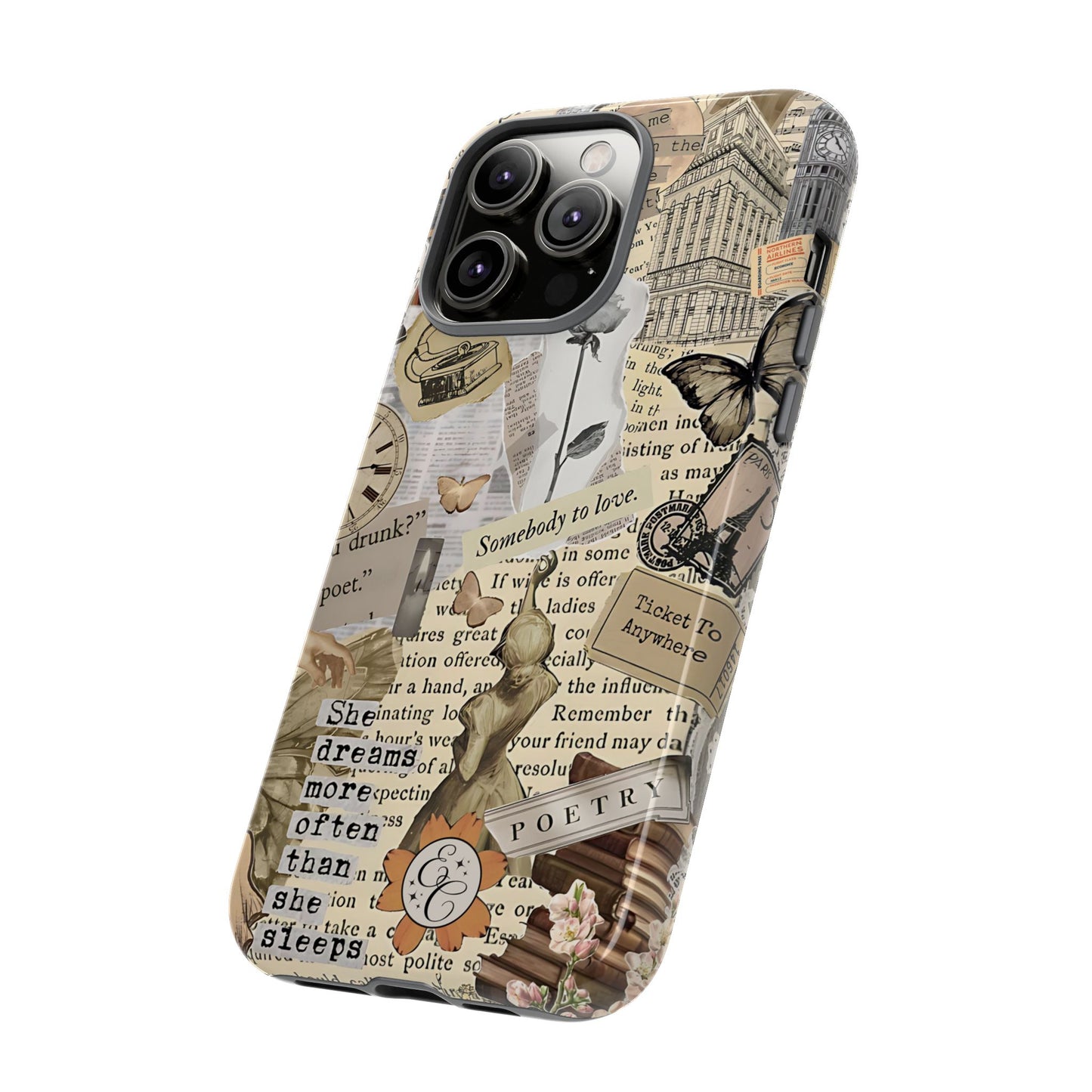 Library Romance Collage Tough Phone Cases