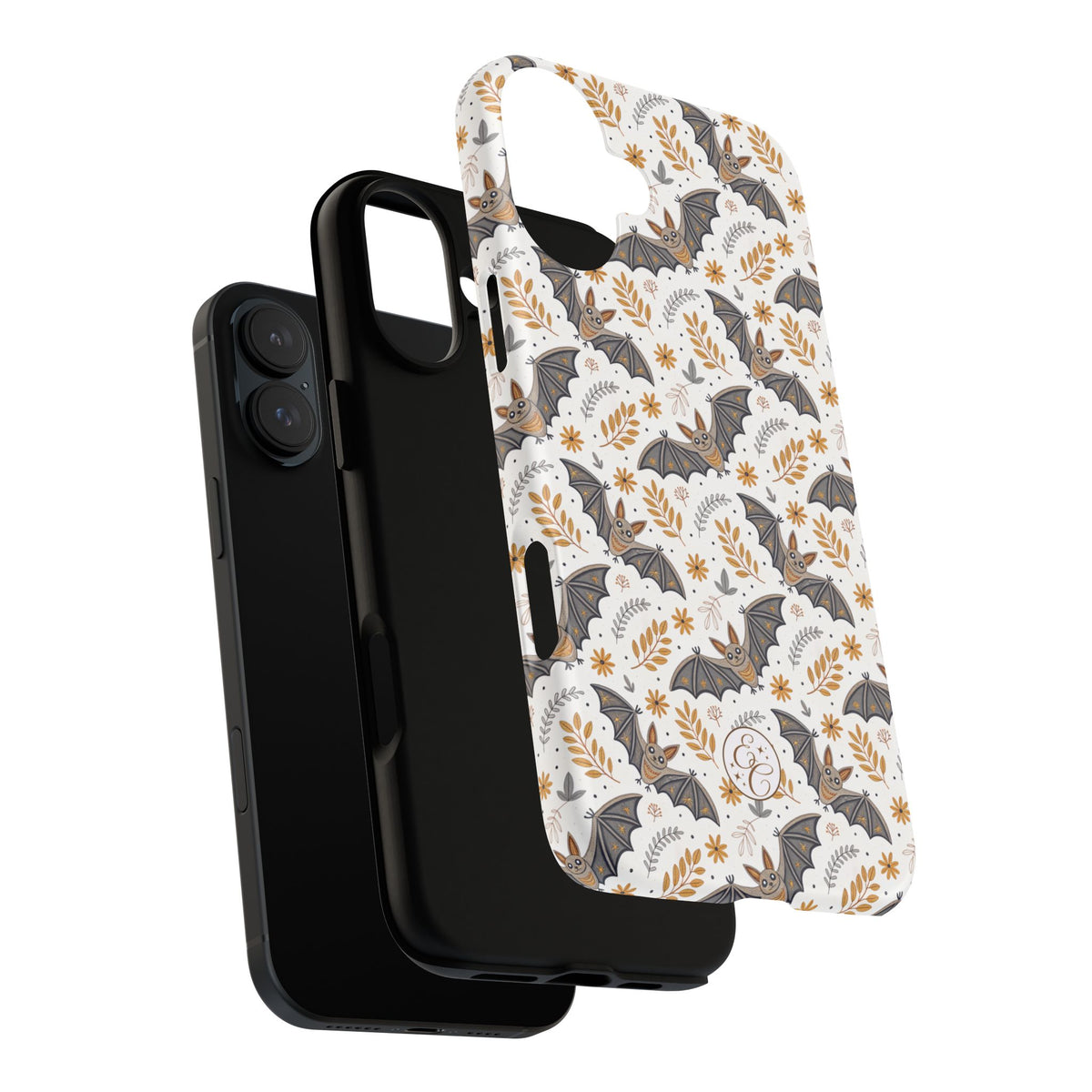 Boho Bat Pattern Halloween Phone Case