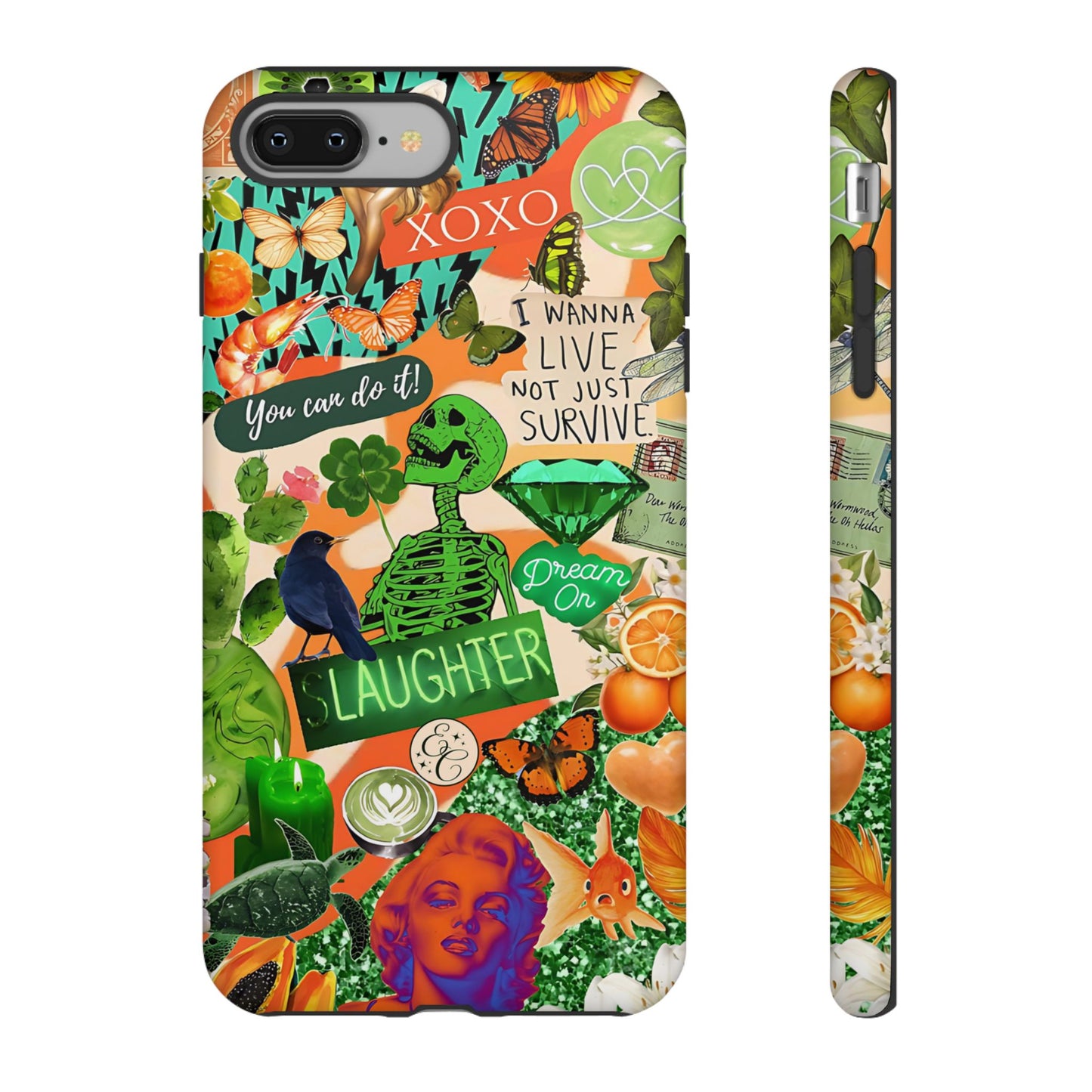 Green and Orange Collage Tough Phone Case