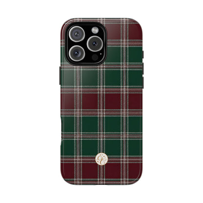 Green & Burgundy Plaid Tough Phone Case