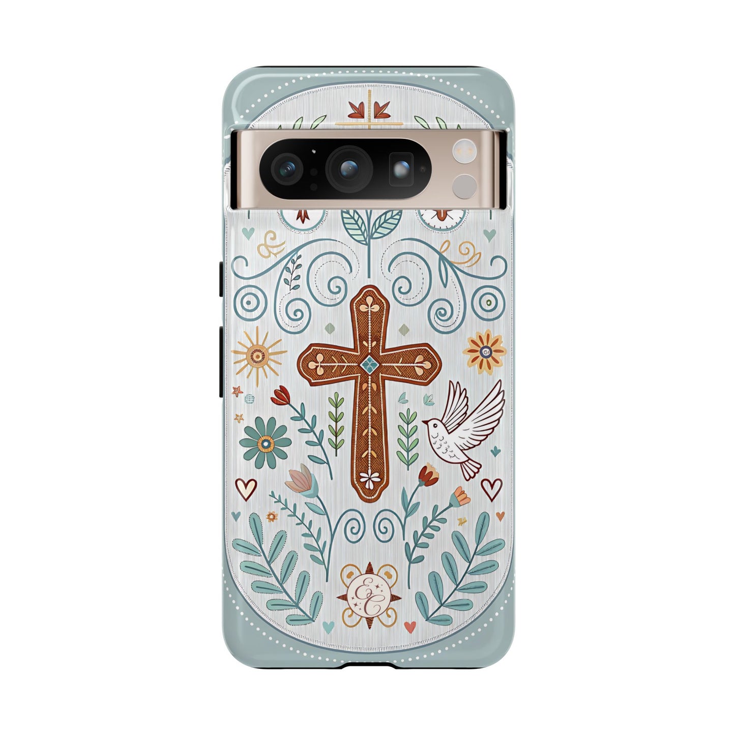 Christian Cross Floral Tough Phone Case