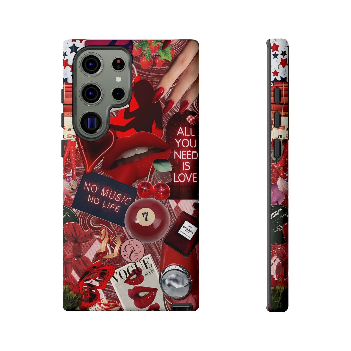 Red Aesthetic Collage Tough Phone Case