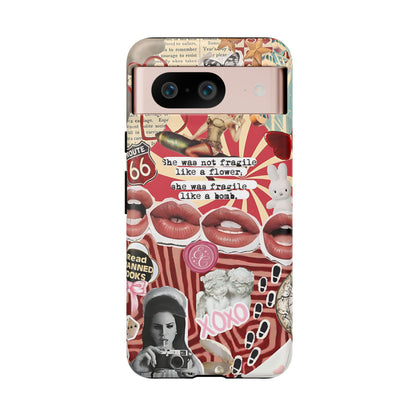 Feminine Aesthetic Retro Collage Tough Phone Case