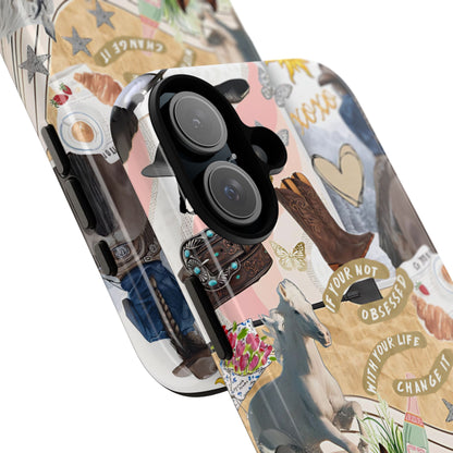 Equestrian Cowgirl Collage Tough Phone Case