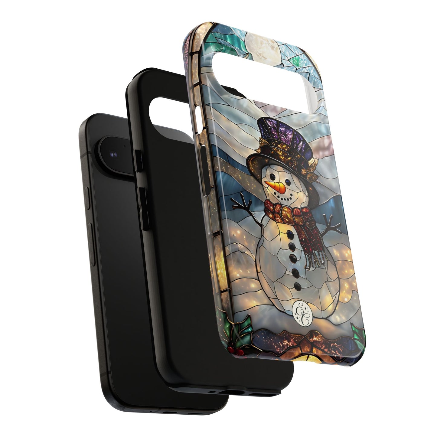 Snowman Stained Glass Tough Phone Case