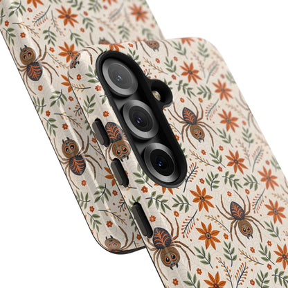 Boho Floral Spider Pattern Tough Phone Case