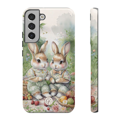 Vintage Bunny Picnic Tough Phone Case