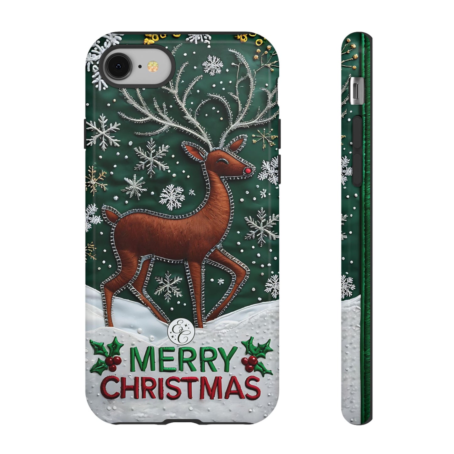 Merry Christmas Reindeer Tough Phone Case