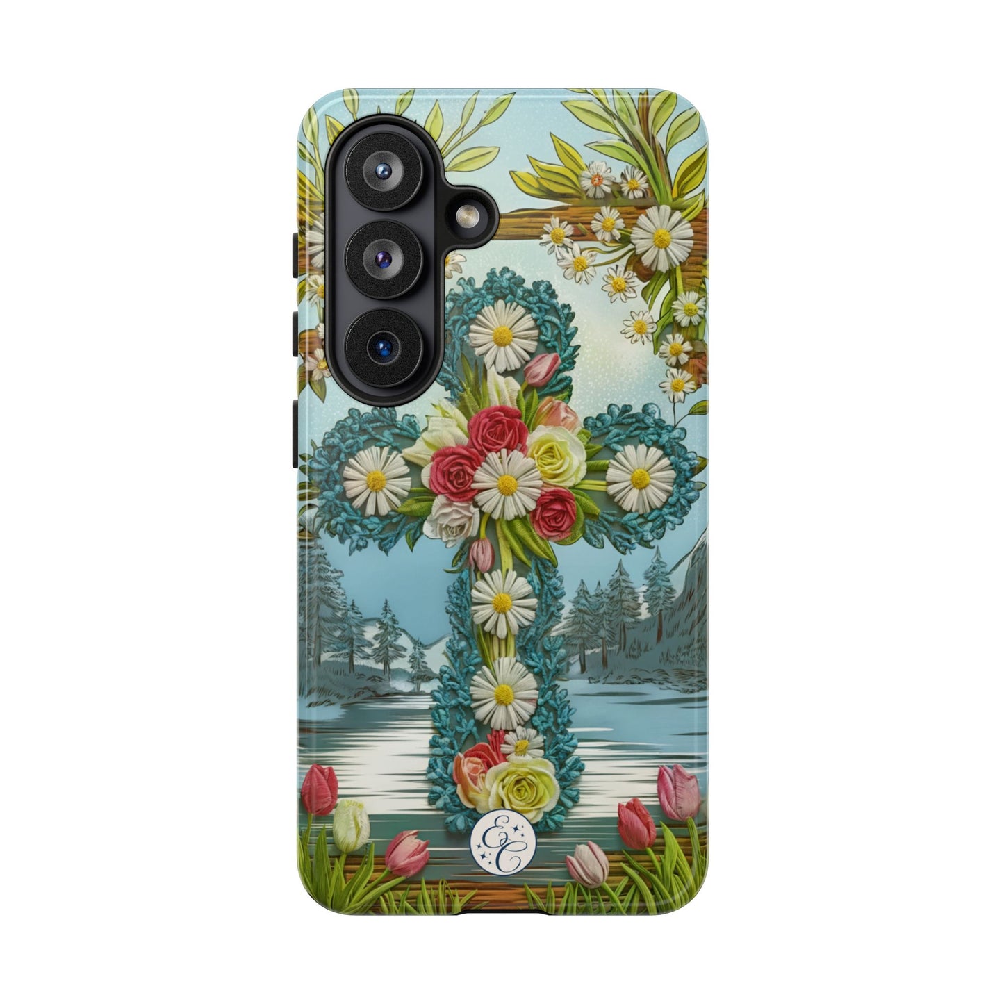 Floral Cross Tough Phone Case