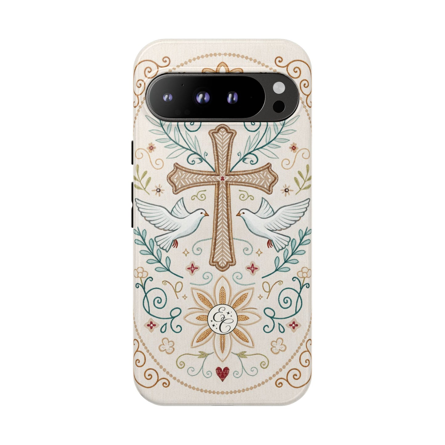 Christian Cross and Doves Tough Phone Case