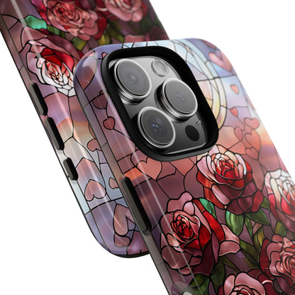 Bouquet of Roses Stained Glass Tough Phone Case
