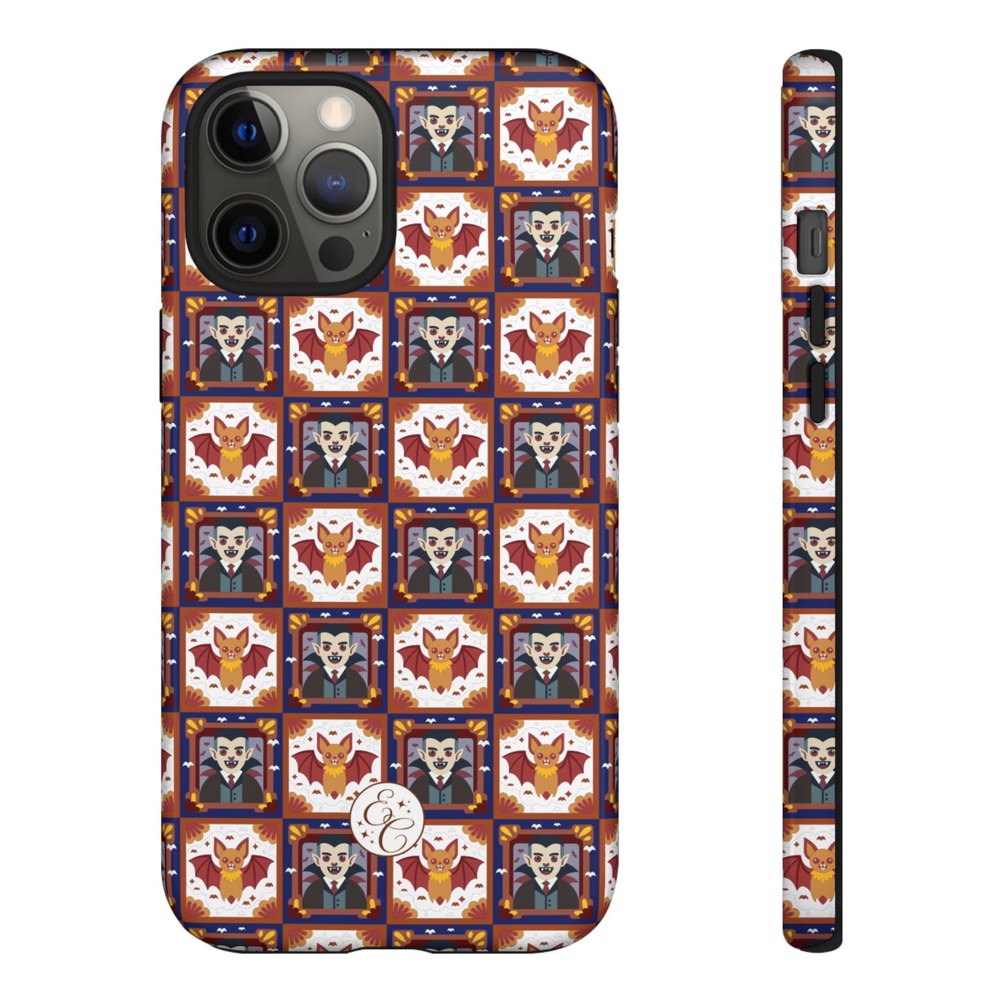 Dracula & Bat Pattern Tough Phone Case