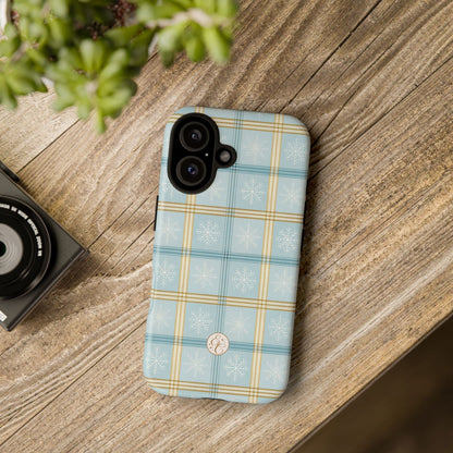 Blue Winter Plaid Tough Phone Case