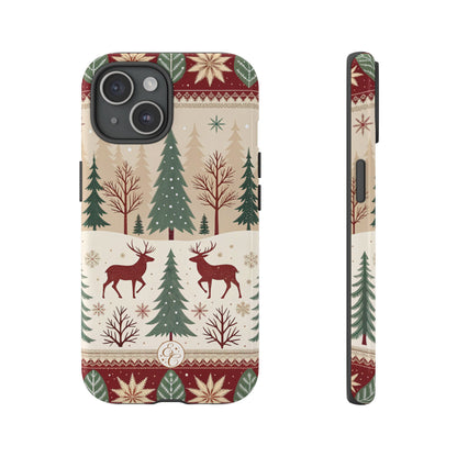 Vintage Christmas Reindeer Tough Phone Case