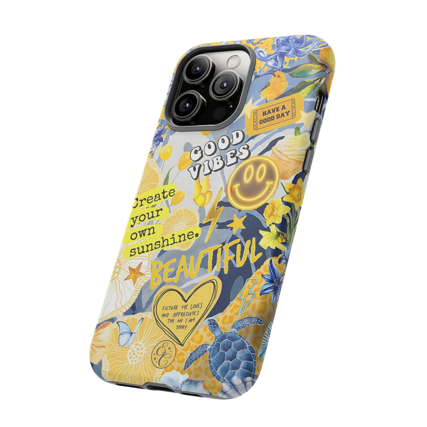 Yellow and Blue Collage Tough Phone Case