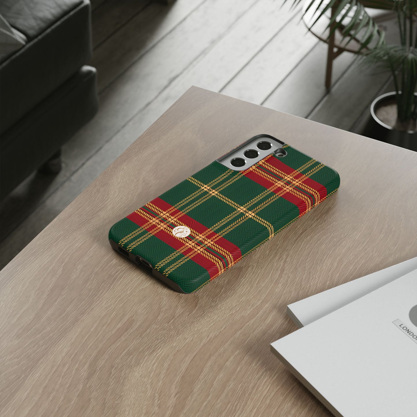 Green Red & Gold Plaid Tough Phone Case