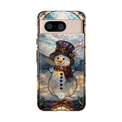 Snowman Stained Glass Tough Phone Case