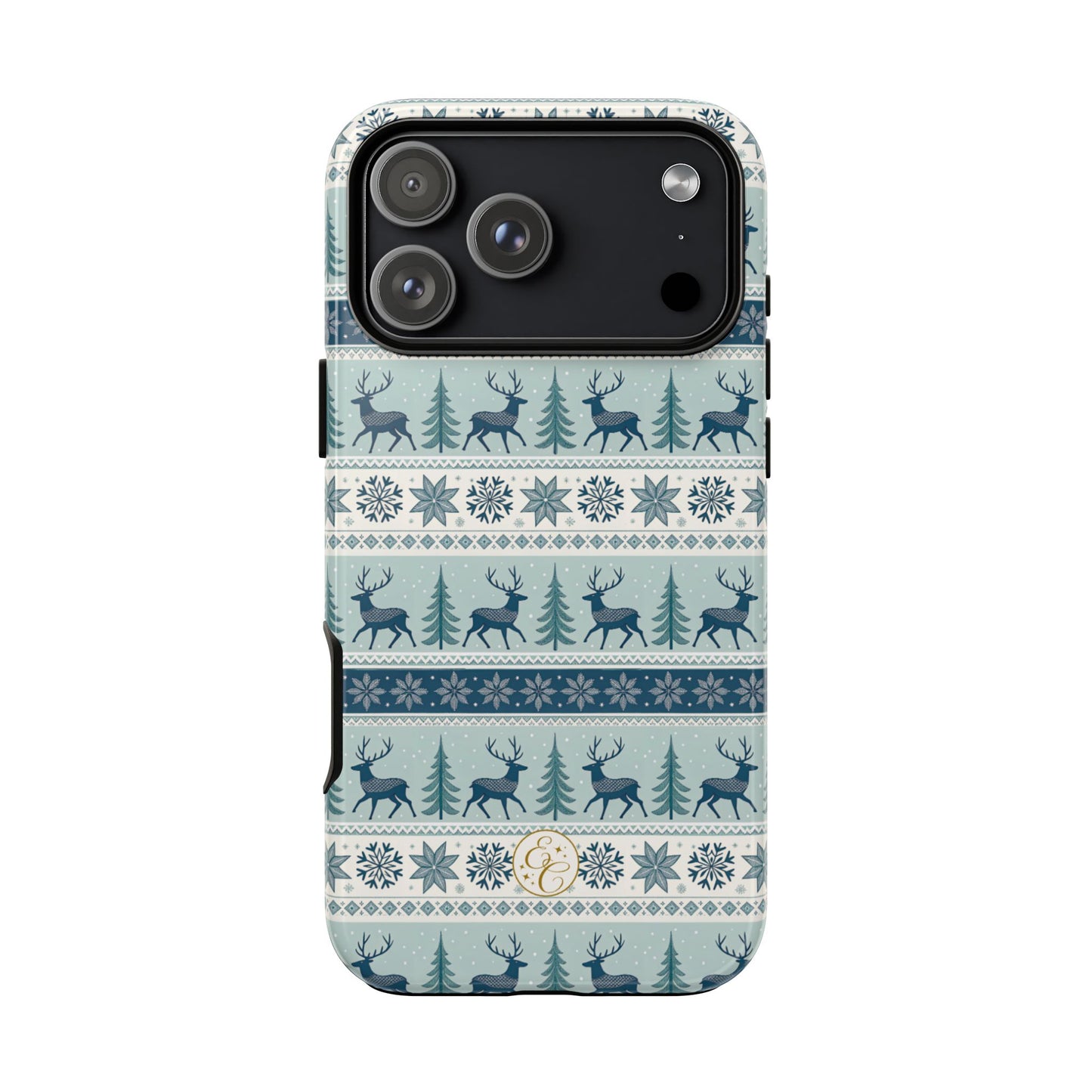 Blue Winter Reindeer Tough Phone Case