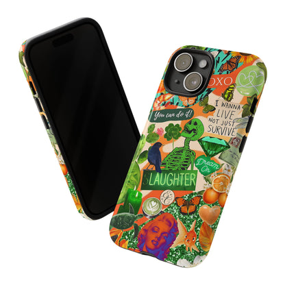 Green and Orange Collage Tough Phone Case