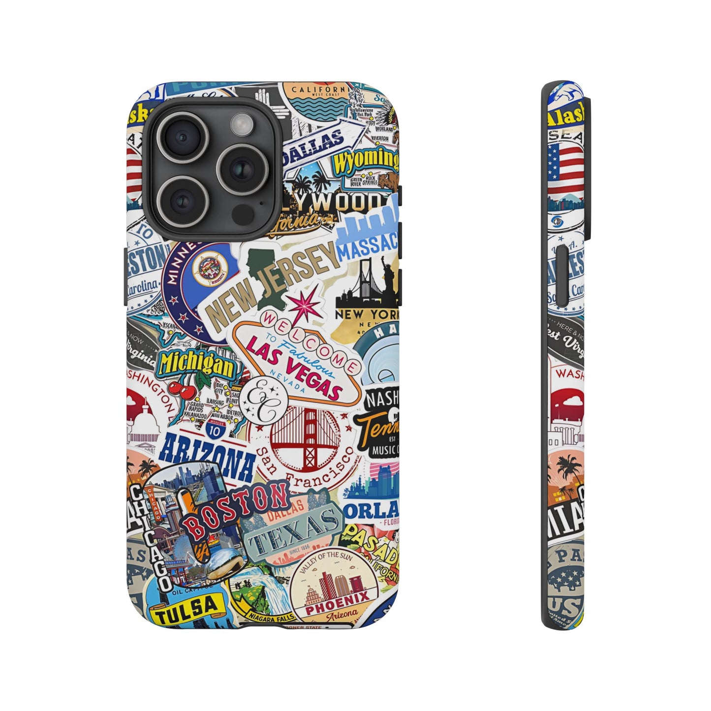 USA Travel Stickers Tough Phone Case