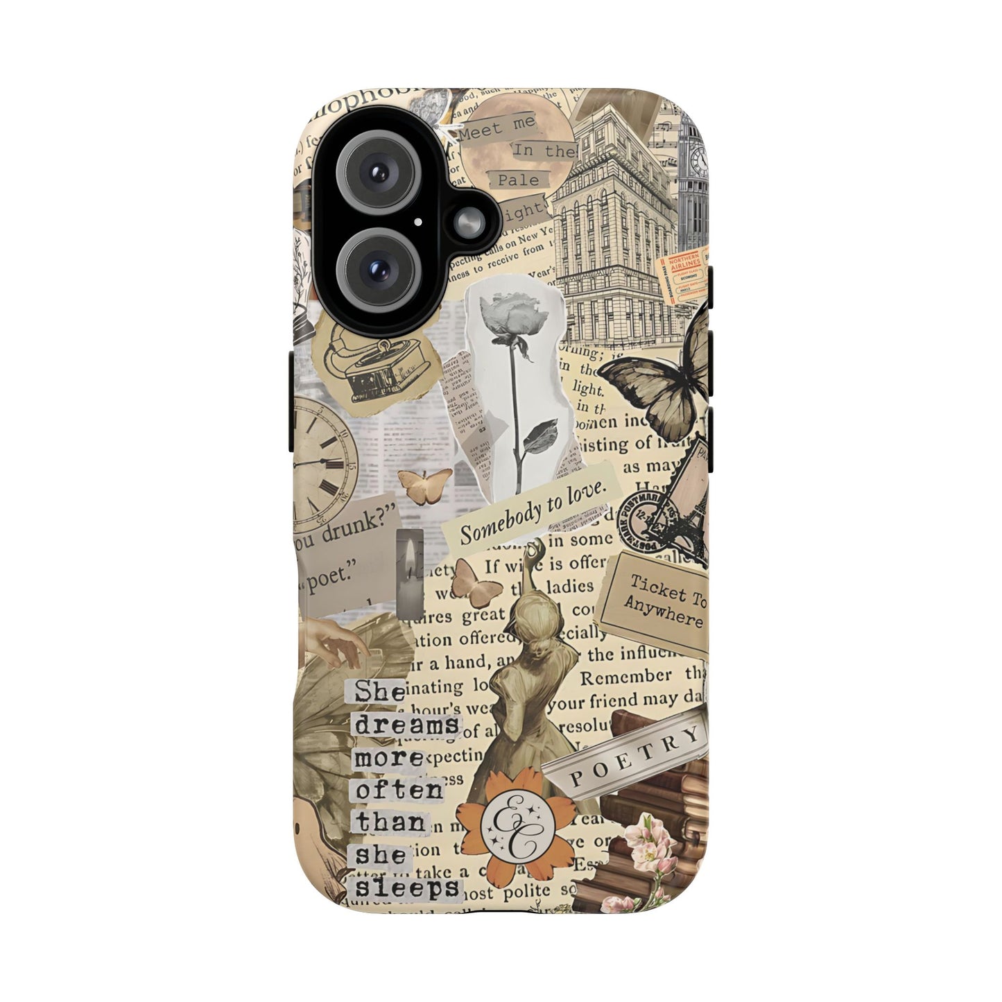 Library Romance Collage Tough Phone Cases