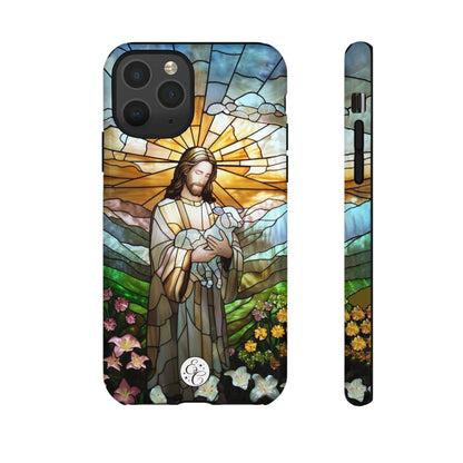 Jesus Holding a Lamb Stained Glass Tough Phone Case