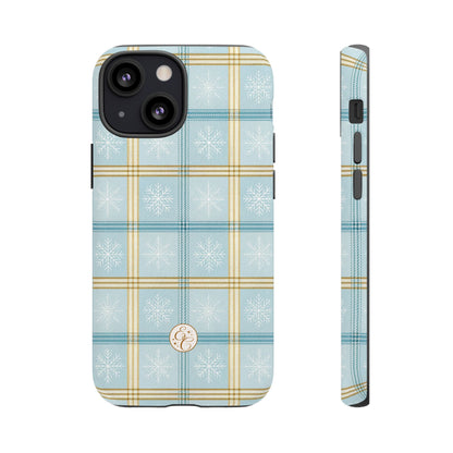 Blue Winter Plaid Tough Phone Case