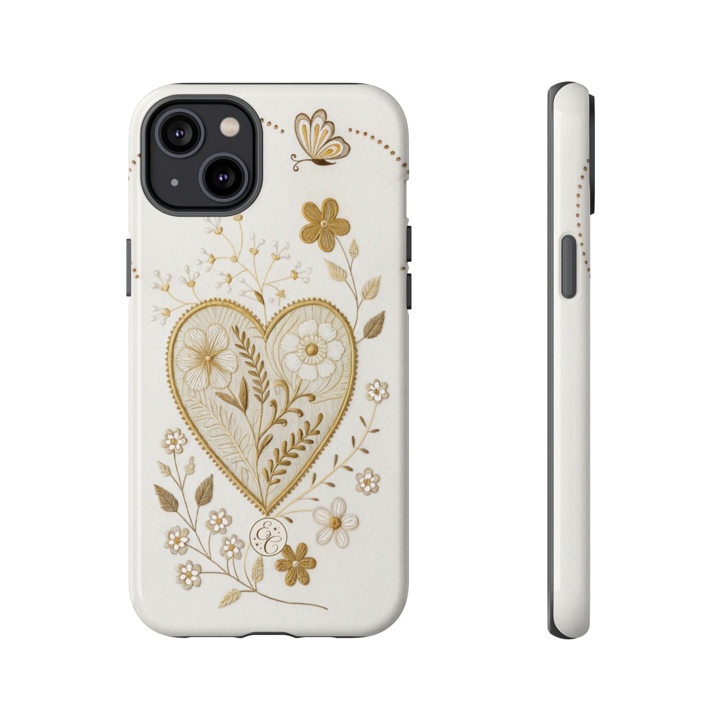 Floral Heart Design Tough Phone Case