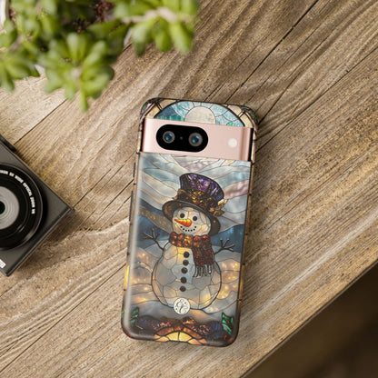 Snowman Stained Glass Tough Phone Case