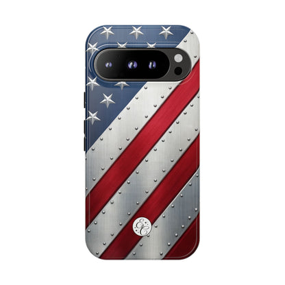 Metallic American Flag Tough Phone Case