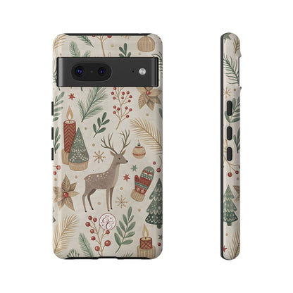 Rustic Christmas Reindeer Tough Phone Case