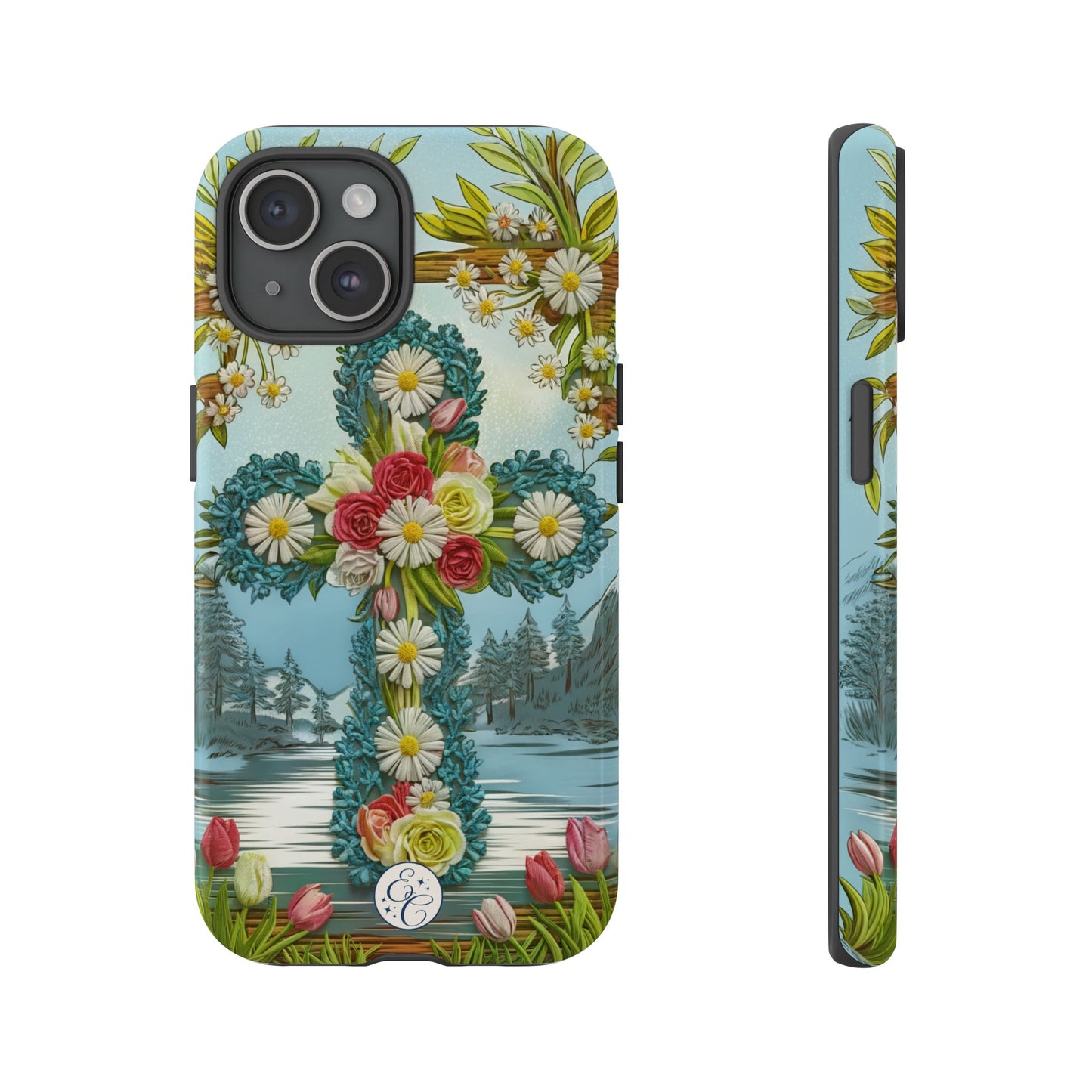 Floral Cross Tough Phone Case