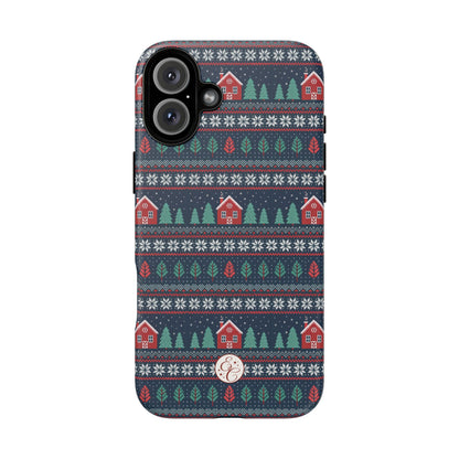 Winter Cottage Pattern Tough Phone Case