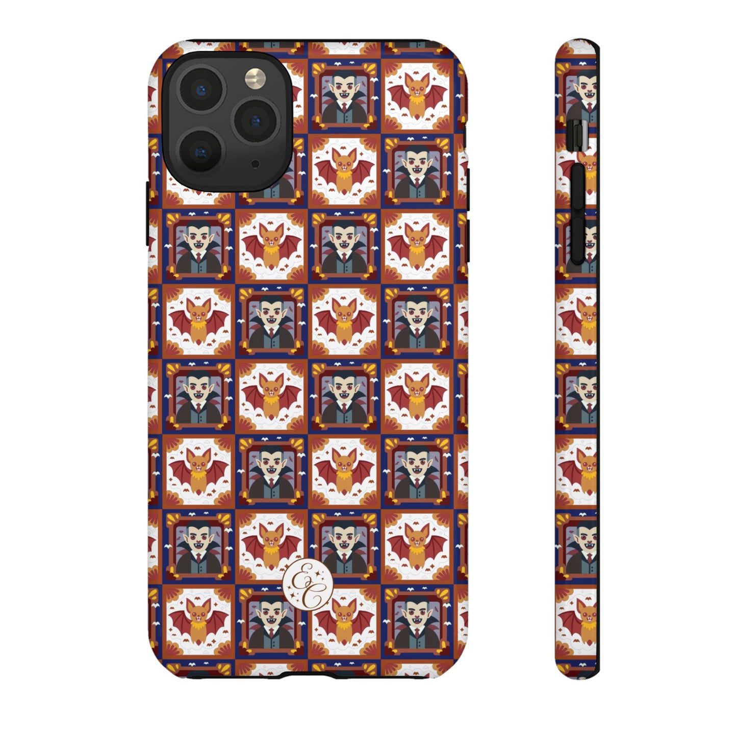 Dracula & Bat Pattern Tough Phone Case