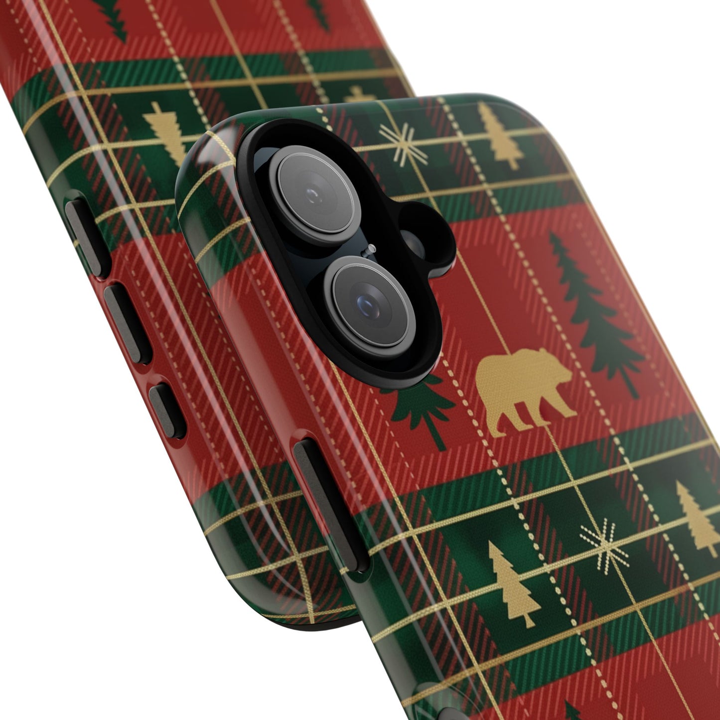 Christmas Bear Plaid Tough Phone Case