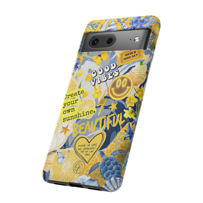 Yellow and Blue Collage Tough Phone Case