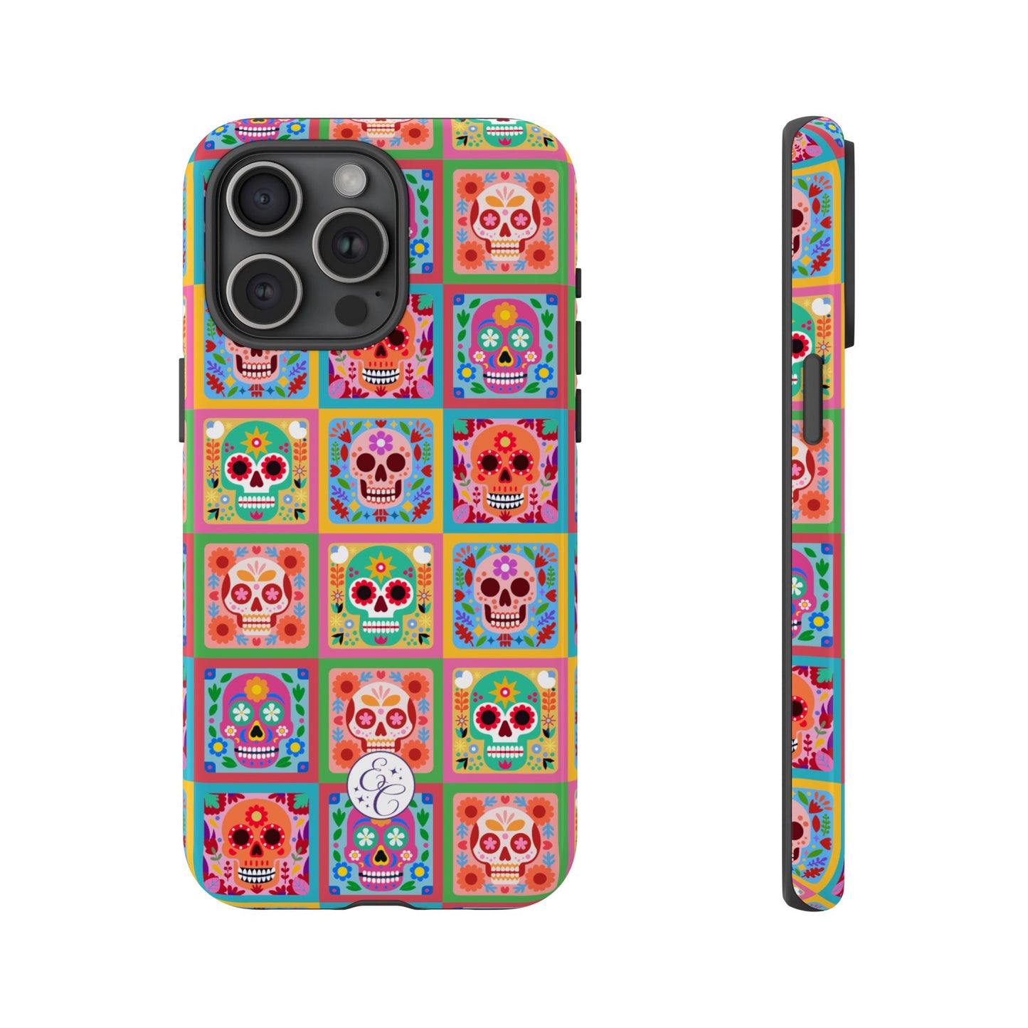 Colorful Sugar Skull Pattern Tough Phone Case