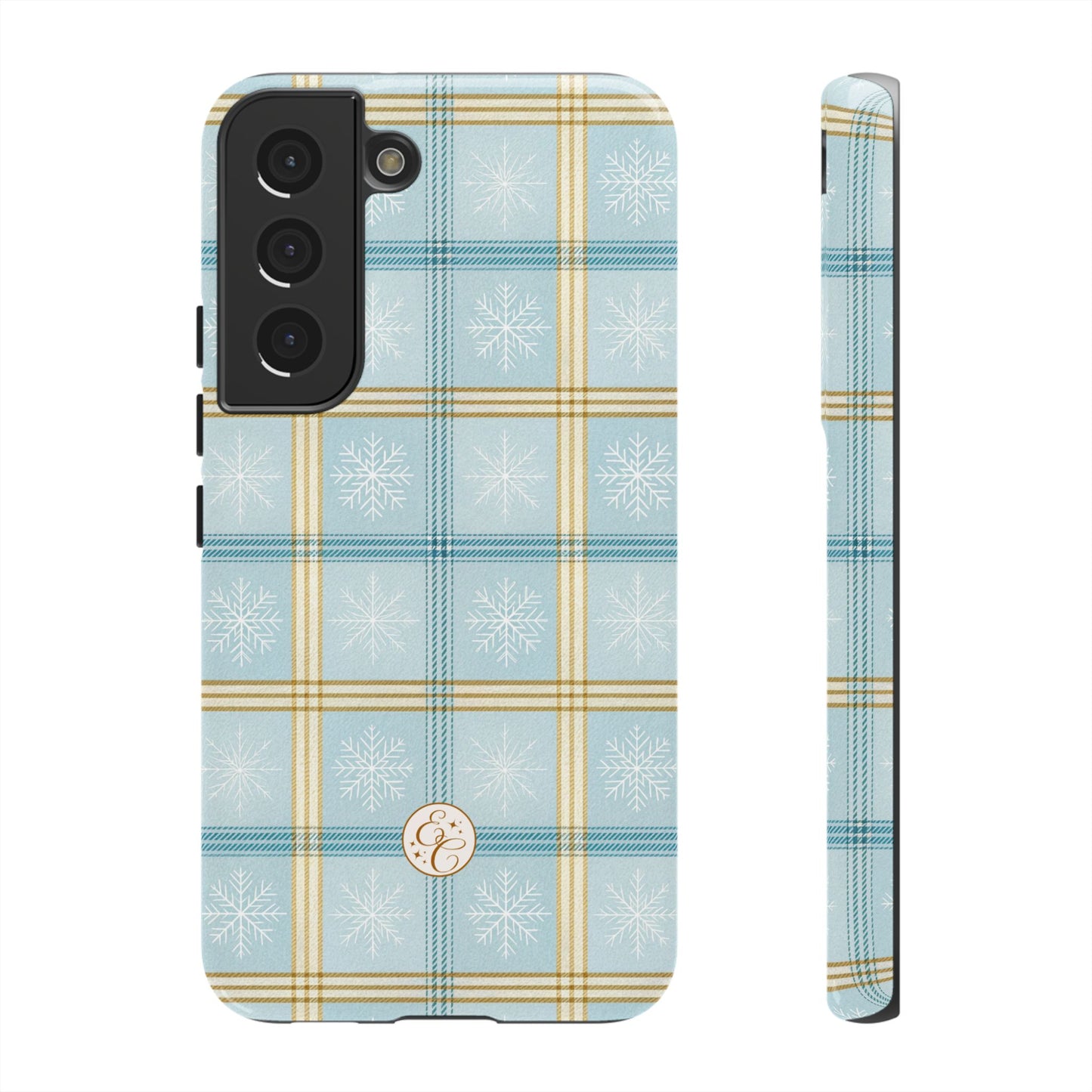 Blue Winter Plaid Tough Phone Case