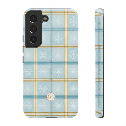 Blue Winter Plaid Tough Phone Case