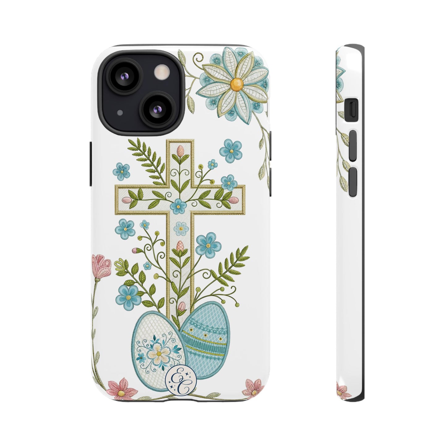 Vintage Easter Floral Cross Tough Phone Case