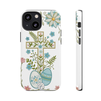 Vintage Easter Floral Cross Tough Phone Case