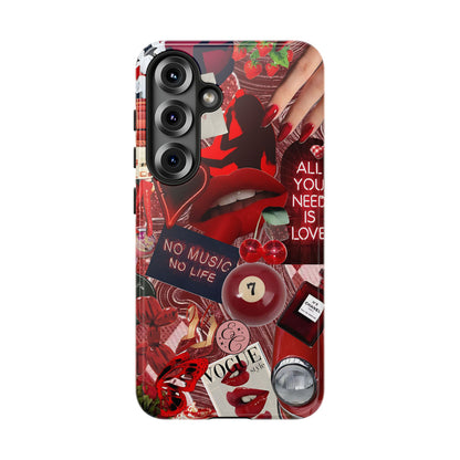 Red Aesthetic Collage Tough Phone Case