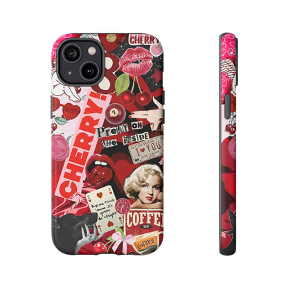 Cherry Theme Retro Collage Tough Phone Case