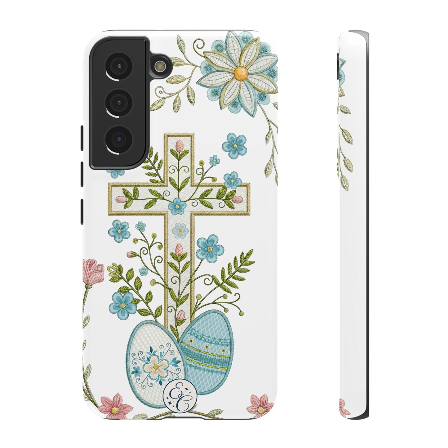 Vintage Easter Floral Cross Tough Phone Case
