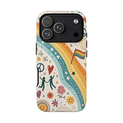 LGTBQ+ Pride Boho Doodle Tough Phone Case