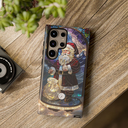 Santa Claus Stained Glass Tough Phone Case