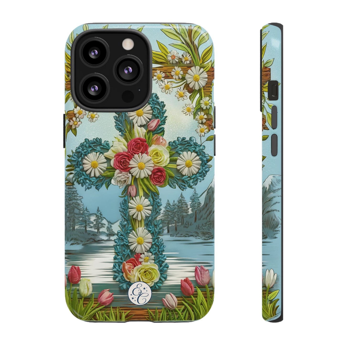Floral Cross Tough Phone Case