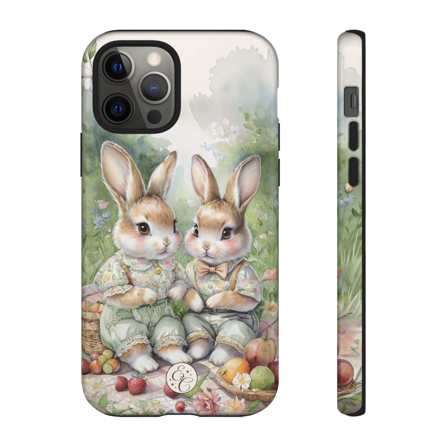 Vintage Bunny Picnic Tough Phone Case
